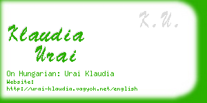 klaudia urai business card